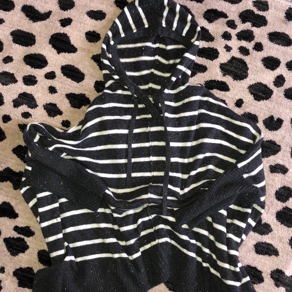 Oversized Hooded Stripey Sweater